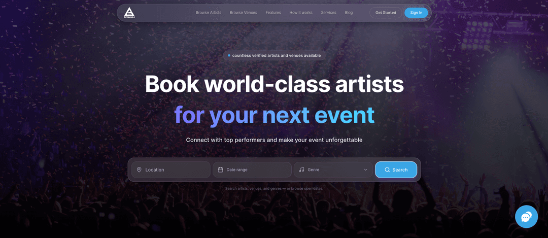 GetAvails  - Premium Artist and Venue booking Platfrom